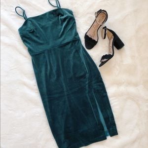 NWT Sexy Velvet front slit Sheath dress